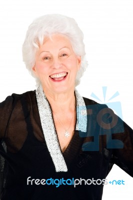 Happy Old Woman Stock Photo
