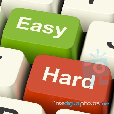 Hard Easy Computer Keys Stock Image