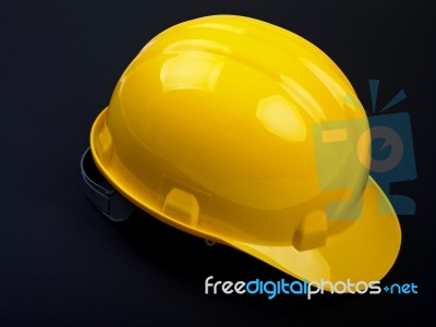 Hard hat On Black Background Stock Photo - Royalty Free Image ID 10093153