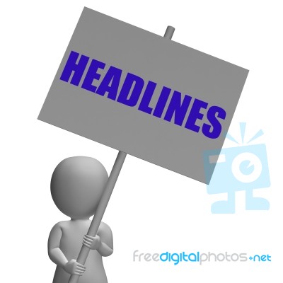 Headlines Protest Banner Means Important News And Urgent Article… Stock Image