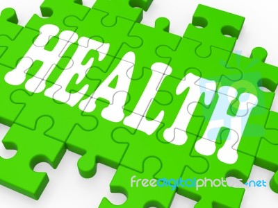 Health Puzzle Shows Medical Care Stock Image