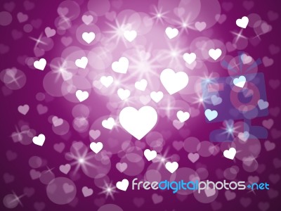 Heart Background Shows Valentines Day And Abstract Stock Image