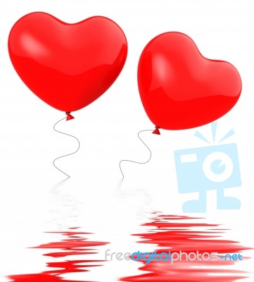 Heart Balloons Displays Togetherness Affection And Attraction Stock Image