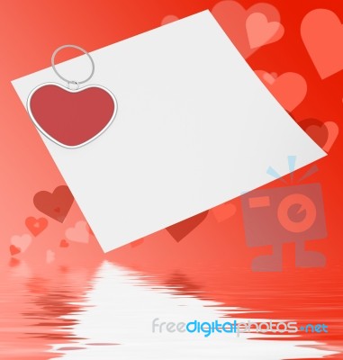 Heart Clip On Note Displays Affection Note Or Love Message Stock Image