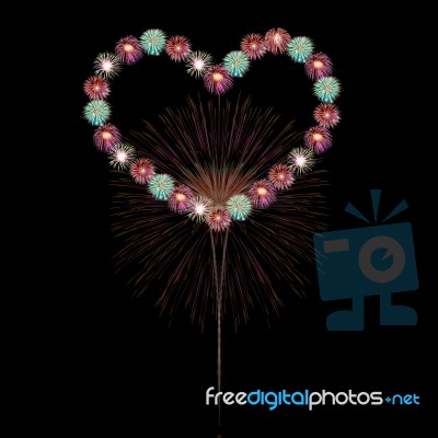 Heart Firework Stock Photo