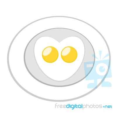 Heart Fried Eggs Stock Image