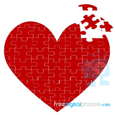Heart Jigsaw Puzzle Stock Image