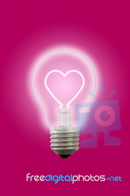 Heart Line Glow Inner Electric Lamp Stock Photo