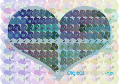 Heart Made Up Of Flowers Stock Image