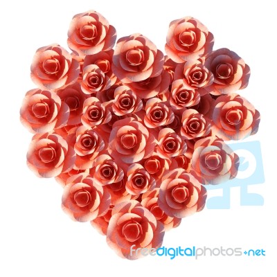 Heart Roses Means Valentine Day And Flora Stock Image
