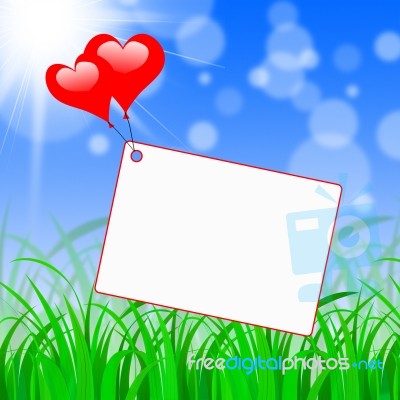 Heart Tag Means Blank Space And Copy-space Stock Image