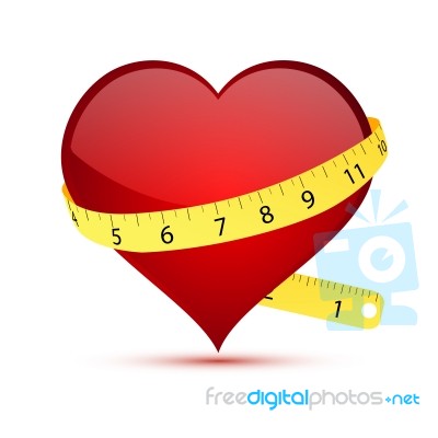 Heart With Measuring Tape Stock Image