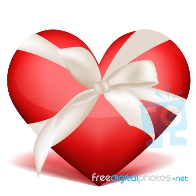 Heart With Ribbon Stock Image