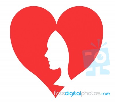 Heart Woman Indicates Valentine Day And Hearts Stock Image