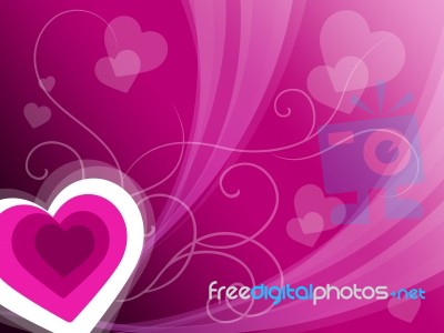 Hearts Background Means Pink Valentines Or Anniversary Card
 Stock Image
