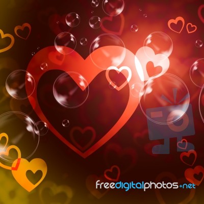 Hearts Background Means Romance  Love And Passion Stock Image