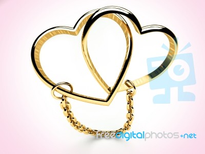 Hearts Chained Forever Stock Image