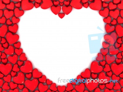 Hearts On White Background Stock Image