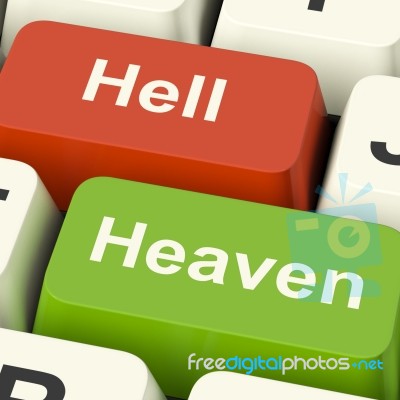 Heaven Hell Computer Keys Stock Image