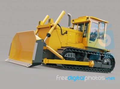 Heavy Crawler Bulldozer Stock Image