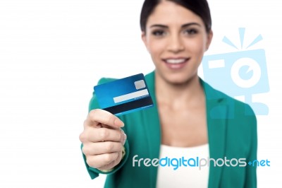 Here Is Your New Credit Card ! Stock Photo