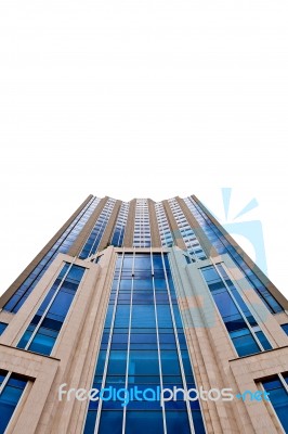 High Building On White Background Stock Photo