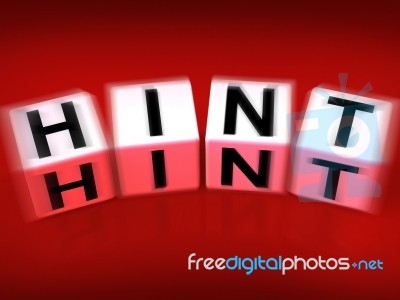 Hint Blocks Displays Suggestion Clue Or Assistance Stock Image