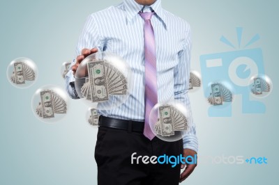 Holding A Dollars. Stock Photo