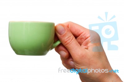 Holding Cup Of Coffee Stock Photo