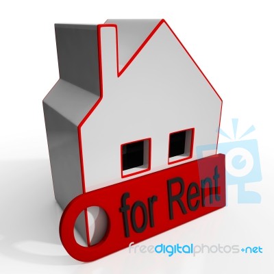 Home For Rent Sign Showing Rental Stock Image