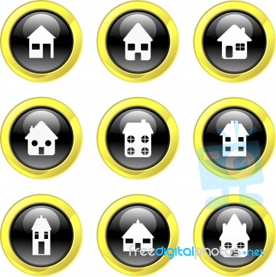 Home Icon Set Stock Image
