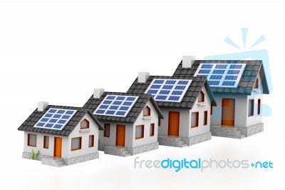 Home Sale Graph With Solar Panels Stock Image