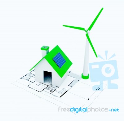 Home With Green Energy Stock Image