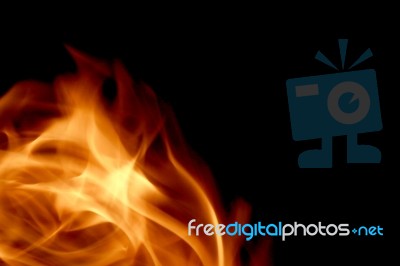 Hot Red Fire With Flying Embers Stock Photo