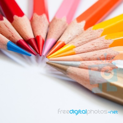 Hot Tone Color Pencil Stock Photo