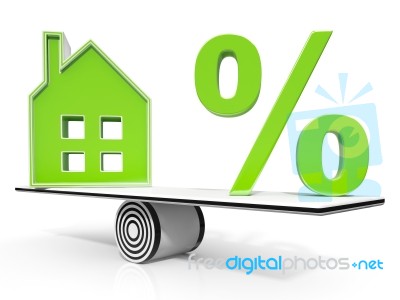 House And Percent Sign Meaning Investment Or Discount Stock Image