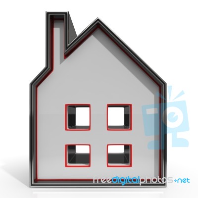 House Icon Showing Home For Sale Stock Image
