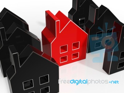 House Icons Show Home For Sale Stock Image