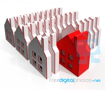 House Icons Show Real Estate Stock Image