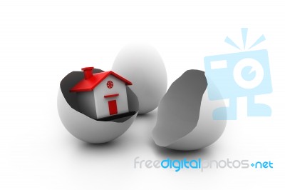 House In Broken Egg Stock Image