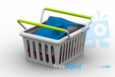 House In Shopping Cart Stock Image
