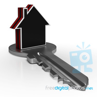 House On Key Shows Home Or Real Estate Stock Image