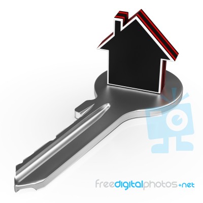 House On Key Shows Security Or Real Estate Stock Image