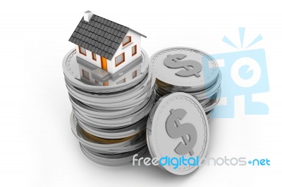 House On Money Stack Stock Image