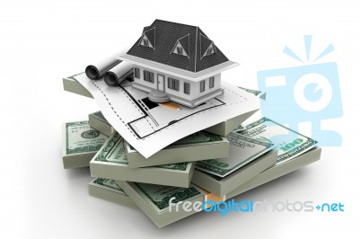 House On Money Stack Stock Image