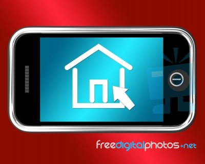 House Symbol On Mobile phone Stock Image