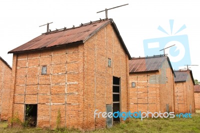 Houses For Ripen Tobacco Leaves Stock Photo