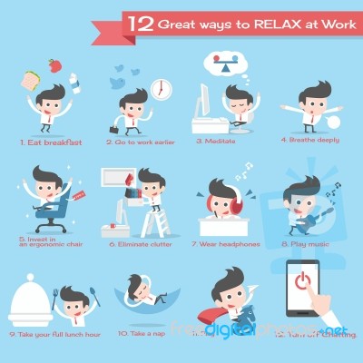 How To Relax In Work Infographic Stock Image