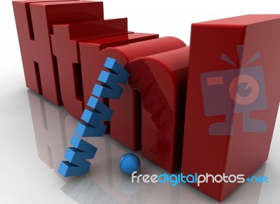 Html Blue And Red Stock Image