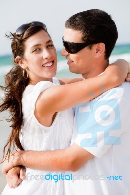 Hugging Romantic Couple  Stock Photo
